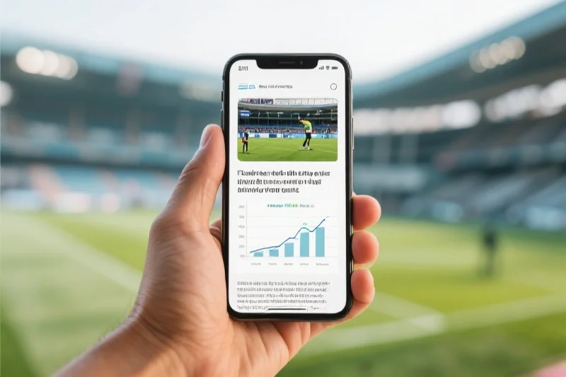 通过手机阅读体育新闻和分析